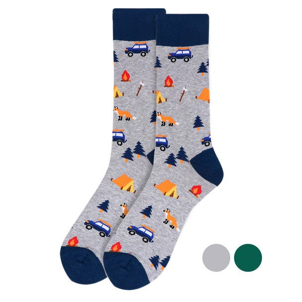 Men's Camping Novelty Socks - NVS19539 - Bundle Bus