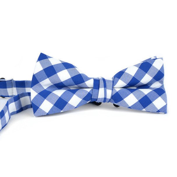 Men's Checkered Cotton Bow Tie & Hanky Set - CTBH1733 - Bundle Bus