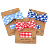 Men's Checkered Cotton Bow Tie & Hanky Set - CTBH1733 - Bundle Bus