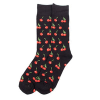 Men's Cherry Novelty Socks- NVS19631-BK - Bundle Bus