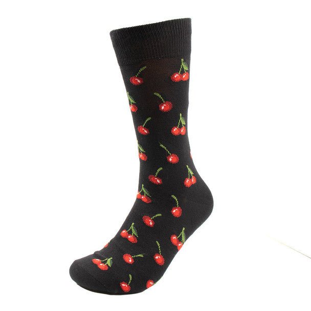 Men's Cherry Novelty Socks- NVS19631-BK - Bundle Bus