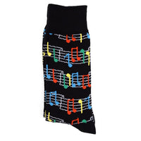 Men's Colorful Music Sheet Novelty Socks - NVS1809 - Bundle Bus