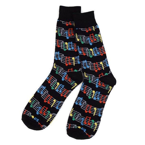 Men's Colorful Music Sheet Novelty Socks - NVS1809 - Bundle Bus