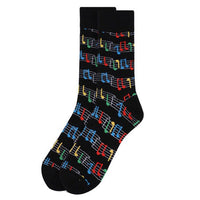 Men's Colorful Music Sheet Novelty Socks - NVS1809 - Bundle Bus