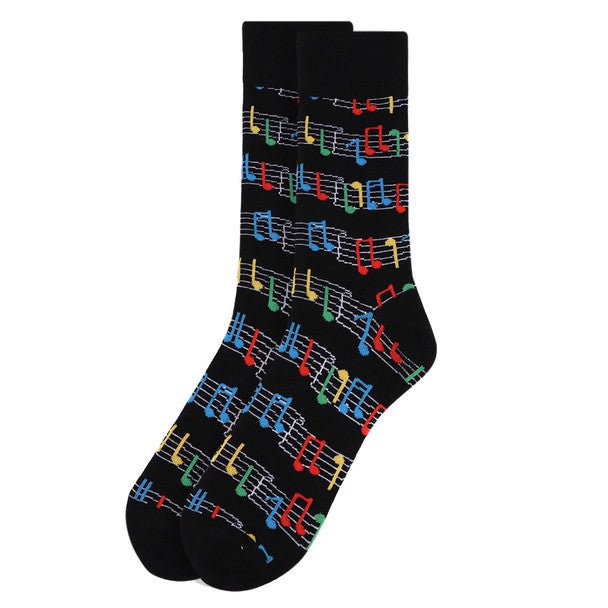 Men's Colorful Music Sheet Novelty Socks - NVS1809 - Bundle Bus