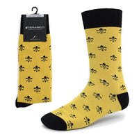 Men's Cotton Fleur-de-lis Novelty Socks- FLS01 - Bundle Bus