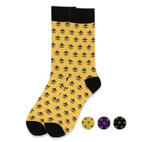 Men's Cotton Fleur-de-lis Novelty Socks- FLS01 - Bundle Bus