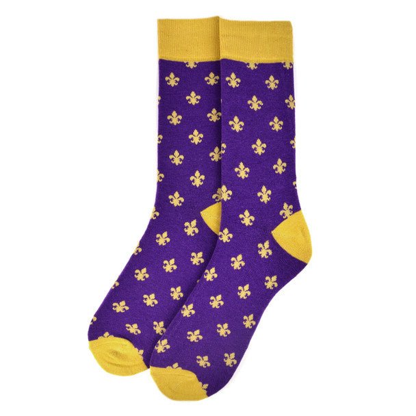 Men's Cotton Fleur-de-lis Novelty Socks- FLS01 - Bundle Bus