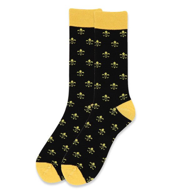 Men's Cotton Fleur-de-lis Novelty Socks- FLS01 - Bundle Bus