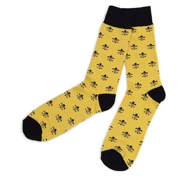 Men's Cotton Fleur-de-lis Novelty Socks- FLS01 - Bundle Bus