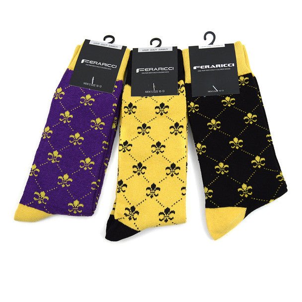 Men's Cotton Fleur-de-lis Socks - FLS02 - Bundle Bus