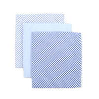 Men's Cotton Solid, Striped & Plaid Blue Handkerchiefs - MFB1733 - Bundle Bus