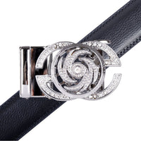 Men's Decor Rotating Bling Ratchet Belt-MGLBB59-SIL - Bundle Bus