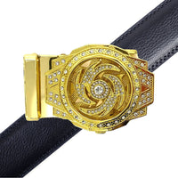 Men's Decor Rotating Bling Ratchet Belt-MGLBB60-GD - Bundle Bus