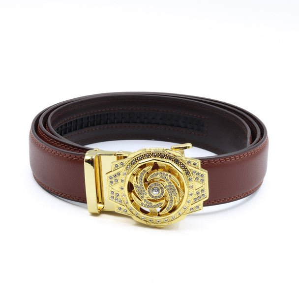 Men's Decor Rotating Bling Ratchet Belt-MGLBB60-GD - Bundle Bus