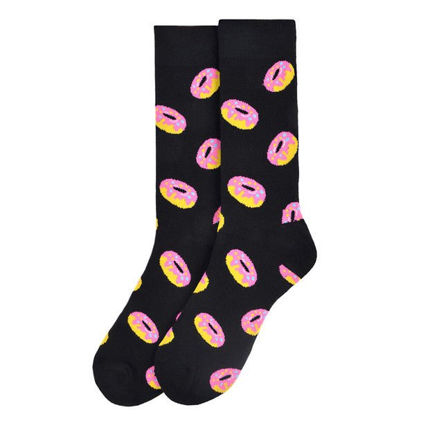 Men's Donut Novelty Socks - NVS1788-BK - Bundle Bus