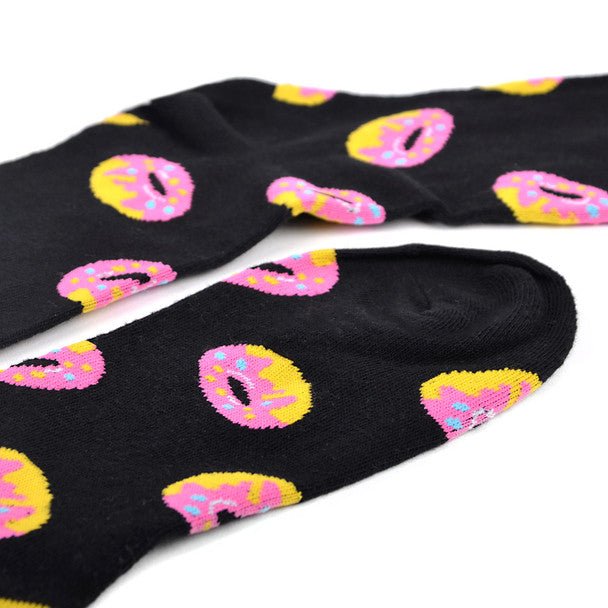 Men's Donut Novelty Socks - NVS1788-BK - Bundle Bus