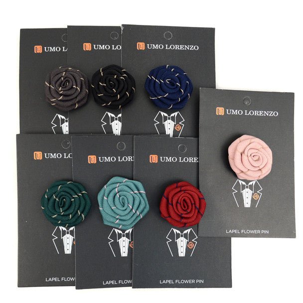 Men's Fabric Flower Boutonniere Clutch Back Lapel Pins - FLP1803 - Bundle Bus