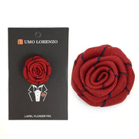 Men's Fabric Flower Boutonniere Clutch Back Lapel Pins - FLP1803 - Bundle Bus