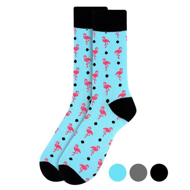 Men's Flamingos Novelty Socks NVS1786-87 - Bundle Bus