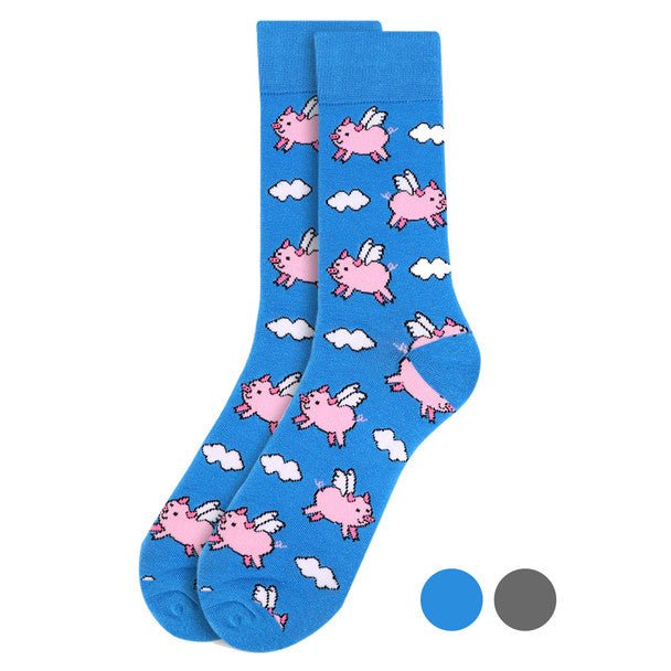 Men's Flying Pig Novelty Socks NVS1772-73 - Bundle Bus