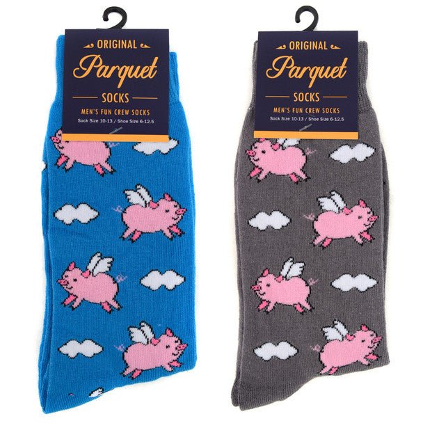 Men's Flying Pig Novelty Socks NVS1772-73 - Bundle Bus