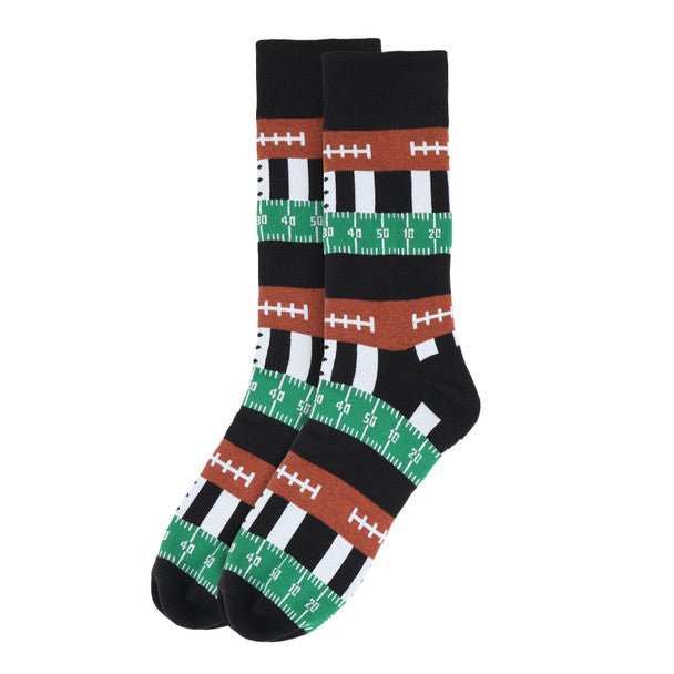 Men's Football Game Novelty Socks- NVS19623-BK - Bundle Bus