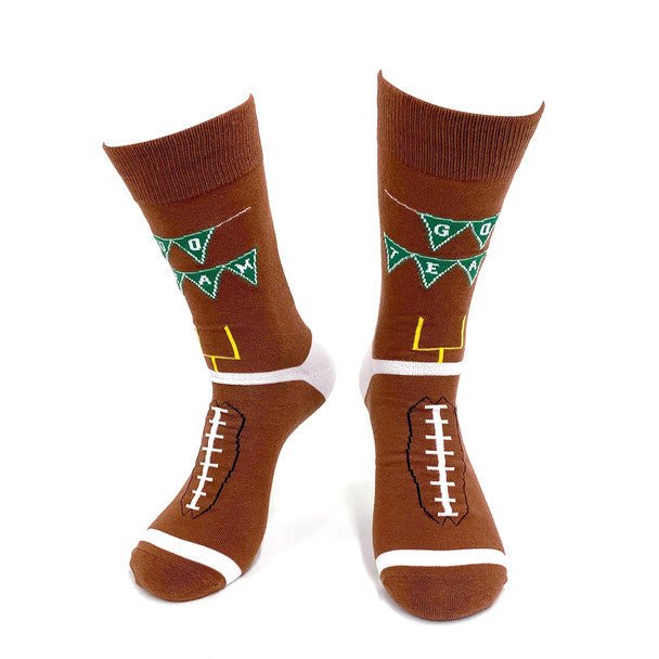 Men's Football Touchdown Novelty Socks- NVS19622-BR - Bundle Bus