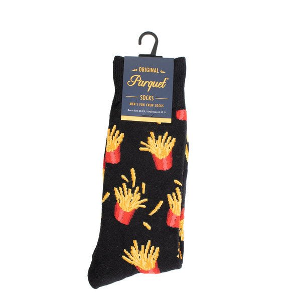 Men's French Fries Novelty Socks- NVS19629-BK - Bundle Bus