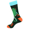 Men's Frog Striped Pattern Novelty Socks - NVS19504-BK - Bundle Bus