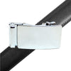 Men's Genuine Leather Polished Chrome Buckle Ratchet Belt - MGLBB50X-Chrome - Bundle Bus