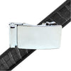 Men's Genuine Leather Polished Chrome Buckle Ratchet Belt - MGLBB50X-Chrome - Bundle Bus