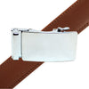 Men's Genuine Leather Polished Chrome Buckle Ratchet Belt - MGLBB50X-Chrome - Bundle Bus