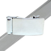 Men's Genuine Leather Polished Chrome Buckle Ratchet Belt - MGLBB50X-Chrome - Bundle Bus