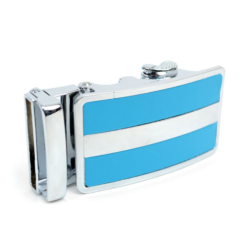 Men's Genuine Leather Sliding Buckle Ratchet Belt - 4-Colors - Bundle Bus