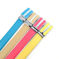 Men's Genuine Leather Sliding Buckle Ratchet Belt - 4-Colors - Bundle Bus