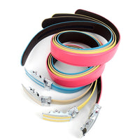 Men's Genuine Leather Sliding Buckle Ratchet Belt - 4-Colors - Bundle Bus