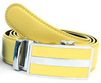 Men's Genuine Leather Sliding Buckle Ratchet Belt - 4-Colors - Bundle Bus