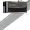 Men's Genuine Leather Sliding Buckle Ratchet Belt MGLBB1 - Bundle Bus