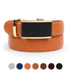 Men's Genuine Leather Sliding Buckle Ratchet Belt MGLBB11 - Bundle Bus