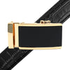 Men's Genuine Leather Sliding Buckle Ratchet Belt MGLBB11 - Bundle Bus