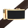 Men's Genuine Leather Sliding Buckle Ratchet Belt MGLBB11 - Bundle Bus