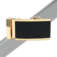 Men's Genuine Leather Sliding Buckle Ratchet Belt MGLBB11 - Bundle Bus