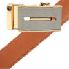 Men's Genuine Leather Sliding Buckle Ratchet Belt - MGLBB13 - Bundle Bus