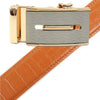 Men's Genuine Leather Sliding Buckle Ratchet Belt - MGLBB13 - Bundle Bus