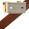 Men's Genuine Leather Sliding Buckle Ratchet Belt - MGLBB13 - Bundle Bus