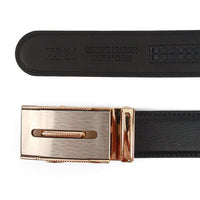 Men's Genuine Leather Sliding Buckle Ratchet Belt - MGLBB13 - Bundle Bus