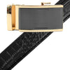 Men's Genuine Leather Sliding Buckle Ratchet Belt - MGLBB14 - Bundle Bus