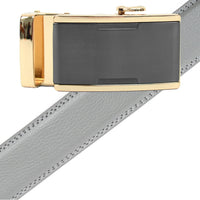 Men's Genuine Leather Sliding Buckle Ratchet Belt - MGLBB14 - Bundle Bus