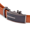 Men's Genuine Leather Sliding Buckle Ratchet Belt MGLBB15 - Bundle Bus